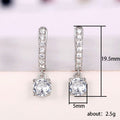 Single Crystal Drop Huggie Hoop Earrings in Two Metal Tones view 5