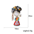 Enamel Pipa Player Brooch In 2 Color Variants For Jackets and Scarves view 5