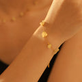 Gold Chain Necklace and Bracelet Yellow Natural Stone Chips view 2