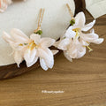 Fabric Flower U Pin Hair Pins Lily And Pink Comb Styles view 4