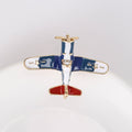 Red White and Blue Propeller Airplane Enamel Metal Brooch view 5