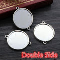 Double Sided Round Bezel Pendant Trays With One or Two Loops view 6