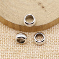 Smooth Round Large Hole Metal Bead in Two Vintage Finishes view 2