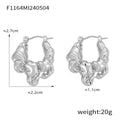 Twisted Rope Knot Hoop Earrings Gold Or Steel Finish view 7