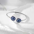 Silver Tone Blue Evil Eye Open Cuff Bracelets in Four Designs view 7