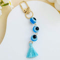 Evil Eye Beaded Keychain With Tassel And Gold Swivel Clasp Bag Charm view 10