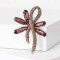 Crystal Bow Brooch Purple Silver Gold Champagne Blue view 4