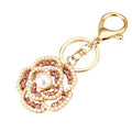Pearl Openwork Rose Keychains in Three Colors with Braided and Plain Loops view 5