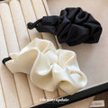 Satin Ruched Twist Hair Clips Black And Ivory Two Colors view 4