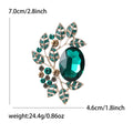 Crystal Oval Gem Leaf Branch Brooch Green Purple Two Styles view 6