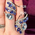 Blue Leaf And Teardrop Crystal Statement Ring In Two Designs view 2