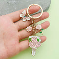 Rose, Sunflower and Flower Charm Keychains in 50 Pictured Variations for Bags and Keys view 2
