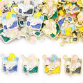 Pastel Square Floral Scene Metal Charms, 10 Designs view 4