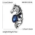 Jeweled Horse Head Brooch In Antique Gold And Silver Tones view 7