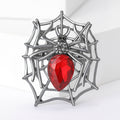 Spider Web Brooch With Faceted Crystal Spider Body view 4