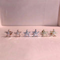 Rose Gold Silver Yellow Starfish Clear CZ Stud Earrings view 4