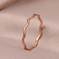 Smooth Wavy Ultra-Slim Band Ring In Four Metal Tones view 7