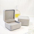 Gray Square Flocked Jewelry Gift Presentation Display Box view 6