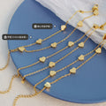 Double Layer Heart Charm Bracelet Gold Tone Fine Chain Lobster Clasp view 3