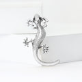 Textured Metal Gecko Brooch with Curved Tail Decorative Clothing Pin view 3