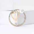 Round Balloon Brooch in Gold or Silver Tone With Pearl view 4