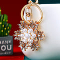 Christmas Snowflake Keychains in Pearl Crystal Gold and Silver Designs view 8