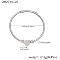 Geometric Heart Soft Cable Open Bangles Gold Steel view 7