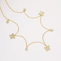 Gold Tone Star and Butterfly Station Necklace with Clear Stones view 6