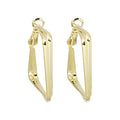Gold Square Geometric Hoop Earrings Lever Back Frame view 5