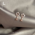 Rose Gold Hollow Star Front Back Jacket Stud Earrings view 4