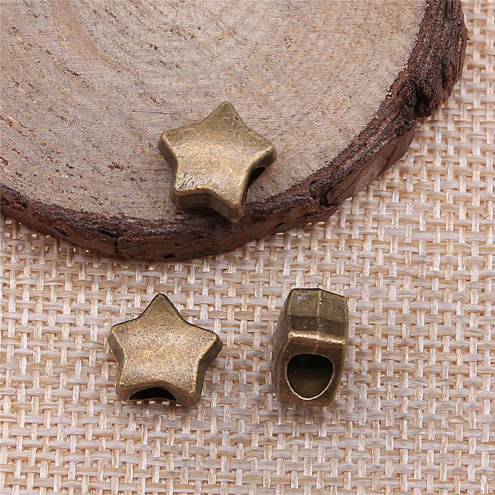 11x11x7mm 2.1g Multicolor Zinc Alloy Five Point Star Large Hole Beads for Bracelet Necklace DIY Jewelry