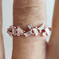 Baguette Clear CZ Zigzag Band Ring Three Metal Tones view 7