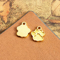 Striped Paw Print Metal Charm in 4 Decorative Finishes view 6