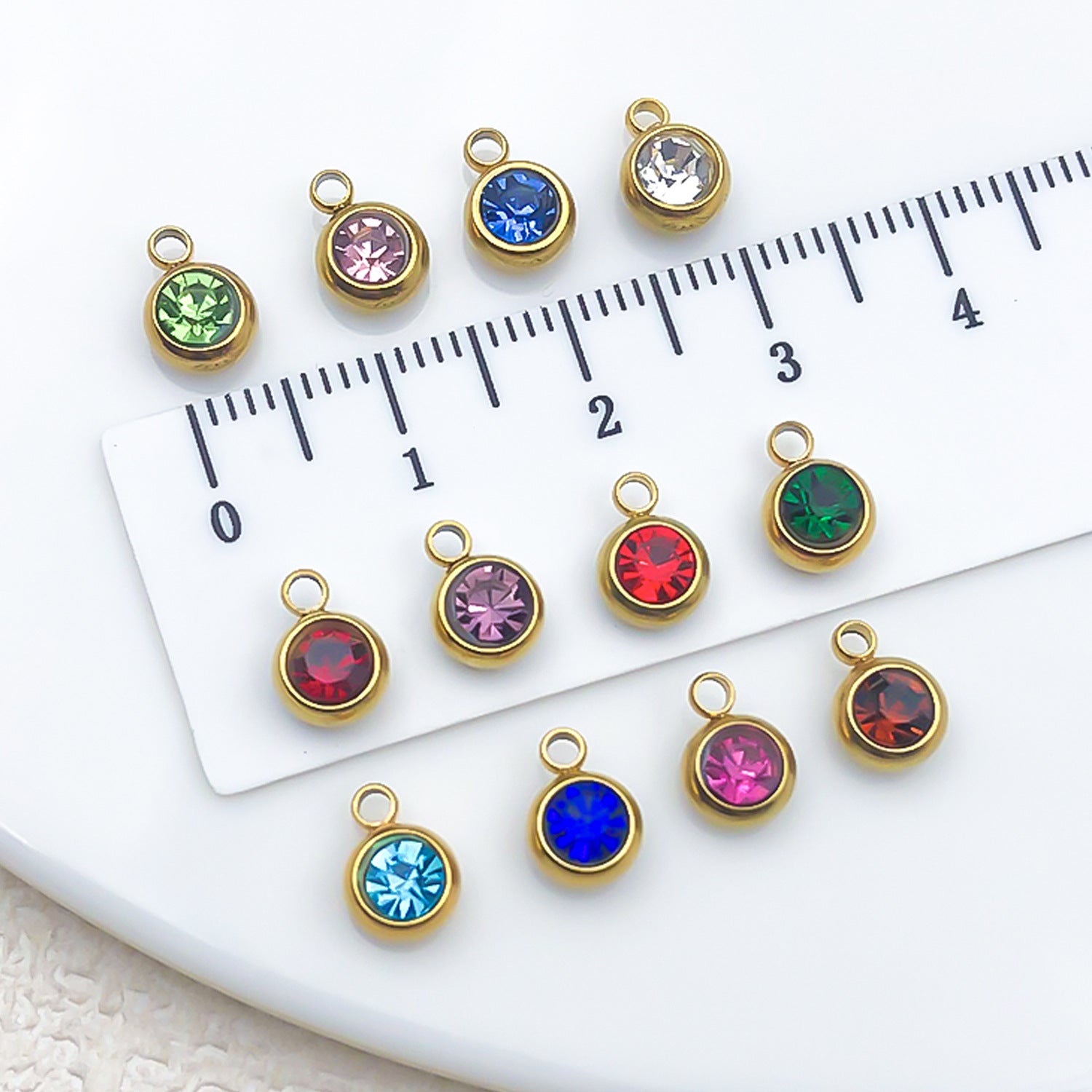 Stainless Steel Satellite Birthstone Charm Pendant for DIY Bracelet Necklace Jewelry