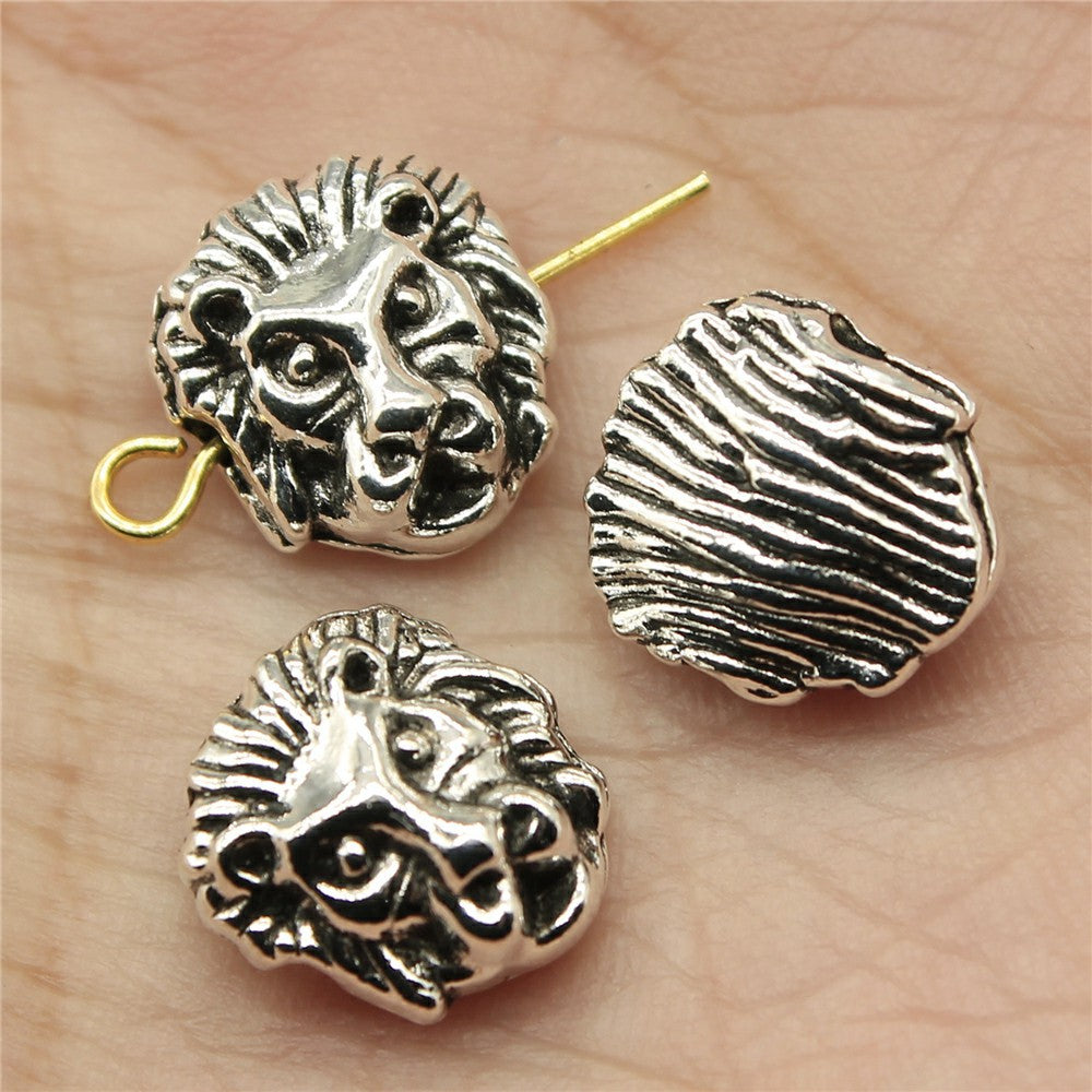 12x11x6mm 2.4g Antique Silver Zinc Alloy Lion Loose Metal Beads for Bracelet Jewelry Making