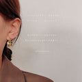 Gold Tone Coin Medallion And Irregular Pearl Asymmetric Stud Earrings view 2