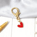 Red Heart Charm Keychain With Gold-Tone Lobster Clasp view 1