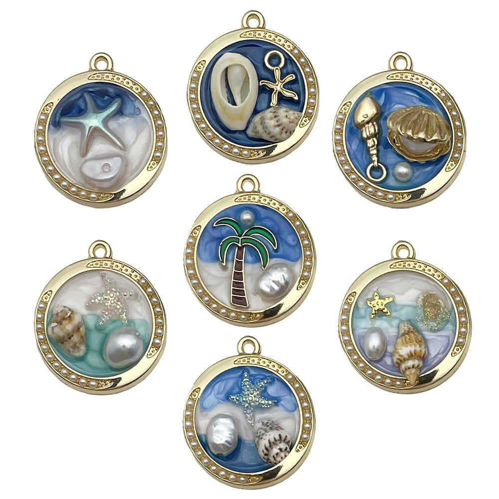 Enamel Zinc Alloy Starfish Ocean Charm Pendant for DIY Earrings Necklace Jewelry