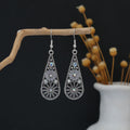 Six Color Floral Teardrop Antique Silver Hook Earrings view 11