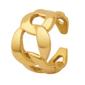 Chunky Open Curb Chain Link Rings Gold Or Steel Tone view 5