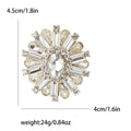 Crystal Sunburst Flower Brooch with Polished Metal and Decorative Accents view 11