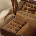 Gold Baguette Zircon and Square Plate Station Chain Necklace view 3