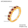 Gold Five-Stone Bezel Zircon Band Ring Sizes 6 to 8 view 8