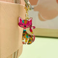 Colorful Patterned Cat Metal Charms With Lobster Clasps, 7 Styles view 4