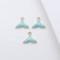 Enamel Whale Tail Charms in Four Colors with Gold Tone Edges view 4