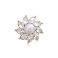 Flower Sculpted Metal Brooch Pin for Jackets and Lapels view 1