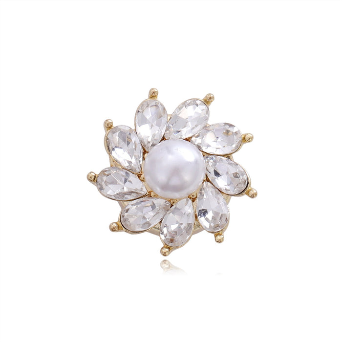Flower Sculpted Metal Brooch Pin for Jackets and Lapels