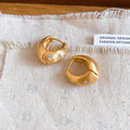 Gold Tone Starburst Huggie Hoop Earrings Jewelry Pair view 6