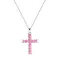 Square Stone Cross Pendant Necklace In Four Color Variants view 7