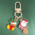 Christmas Enamel Dual Charm Keychains Gold Clasp 19 Styles view 12